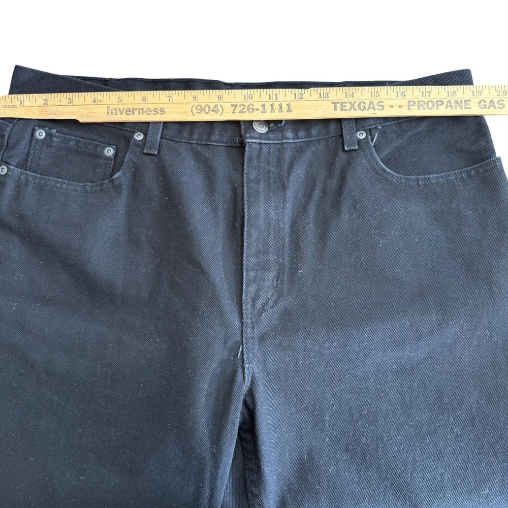 George‎ Mens Black Regular Fit Jeans 38x30 Cotton Straight Leg Pants